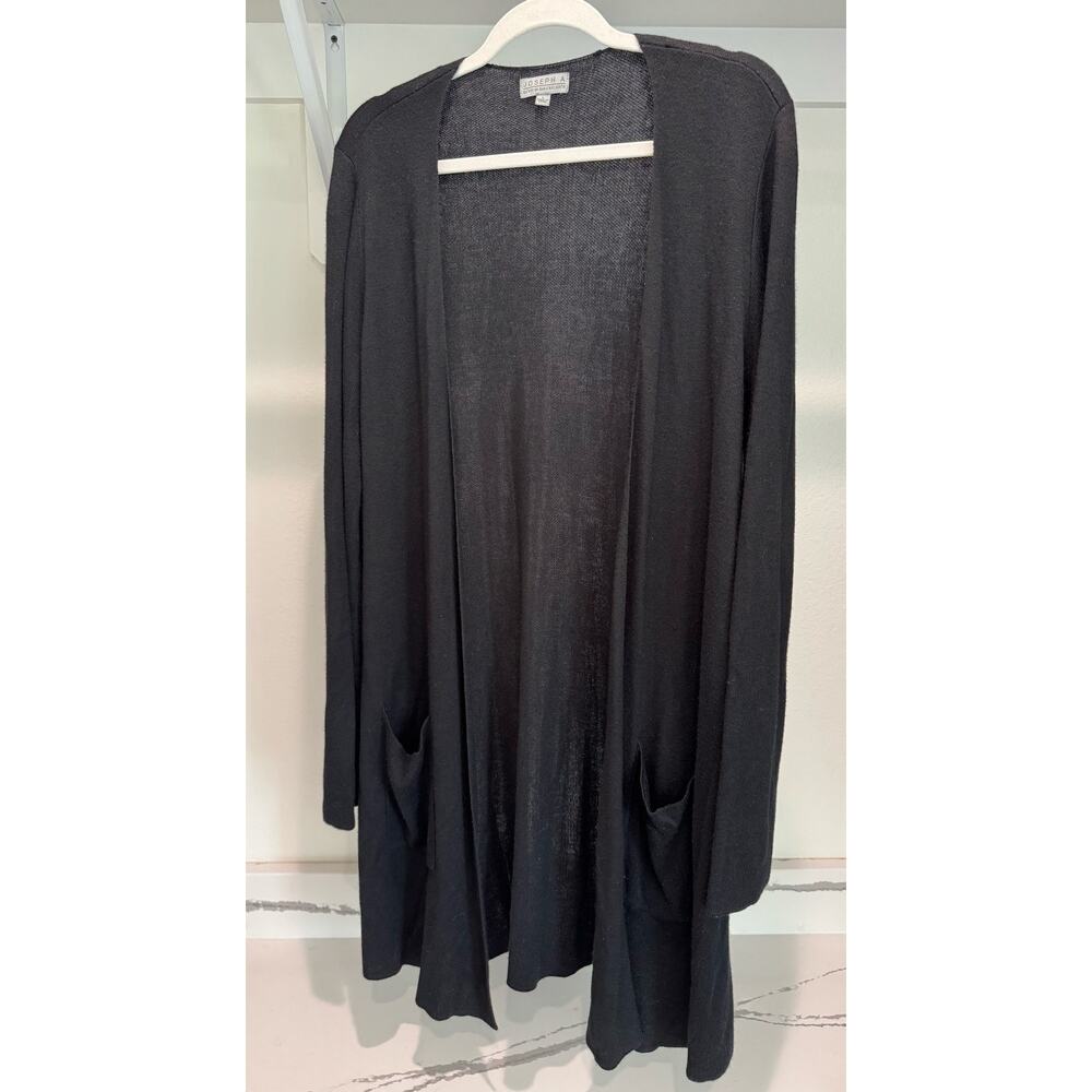 Joseph‎ A. qu'est-ce que c'est silk Sweater Cardigan Size Large Black